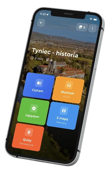 Aplikacja audioprzewodnik AppAudioGuide na telefonie - widok ekranu wystawy